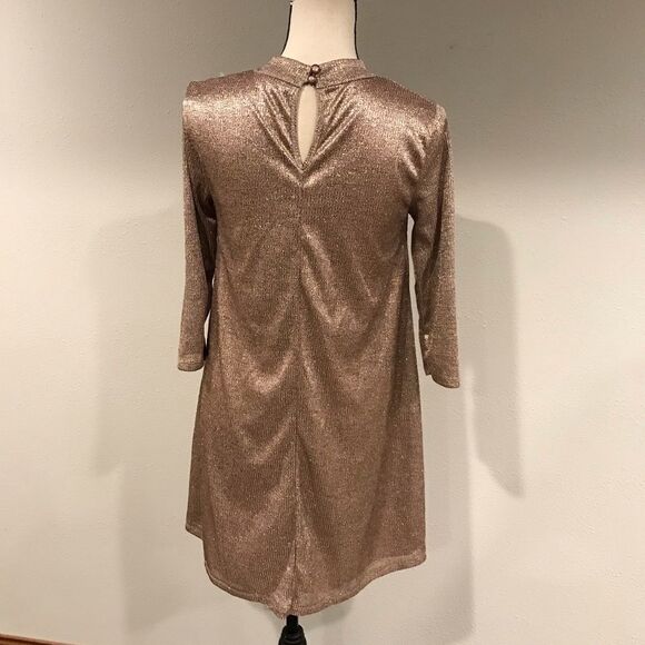 Rose Gold long sleeve a-line tunic or mini dress - Picture 10 of 13